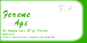 ferenc agi business card